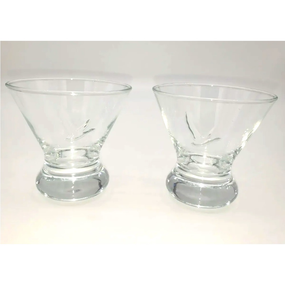 Set of 2 Grey Goose Embossed Stemless Vodka Glasses